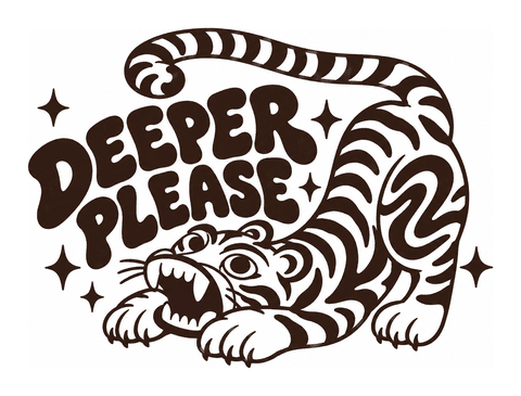 Deeper Please Tattoo stamp design